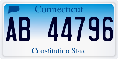 CT license plate AB44796
