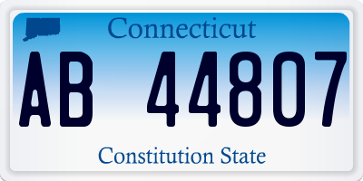 CT license plate AB44807