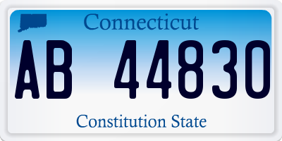 CT license plate AB44830