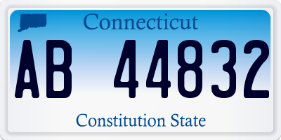 CT license plate AB44832