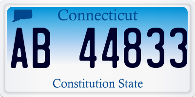 CT license plate AB44833