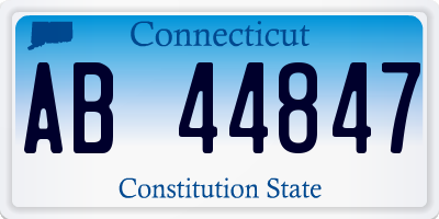 CT license plate AB44847