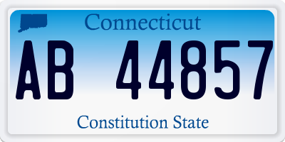 CT license plate AB44857