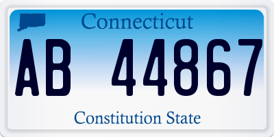 CT license plate AB44867