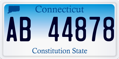 CT license plate AB44878