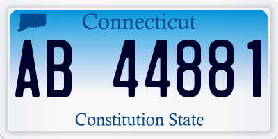 CT license plate AB44881