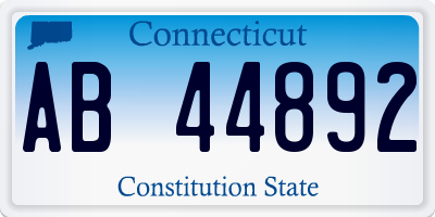 CT license plate AB44892