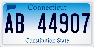 CT license plate AB44907
