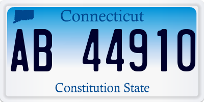 CT license plate AB44910