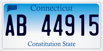 CT license plate AB44915