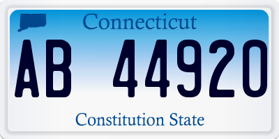 CT license plate AB44920