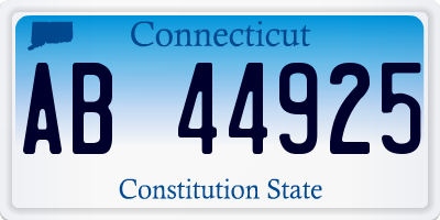 CT license plate AB44925