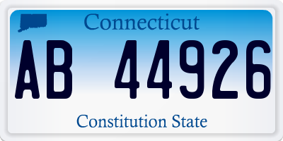 CT license plate AB44926