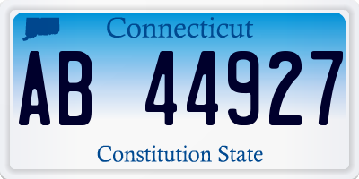 CT license plate AB44927