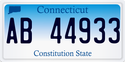 CT license plate AB44933