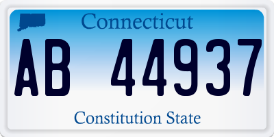 CT license plate AB44937