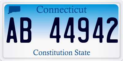 CT license plate AB44942