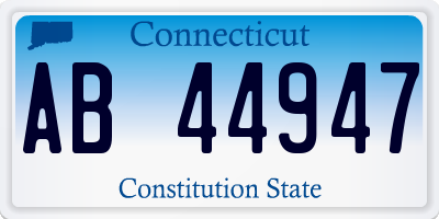 CT license plate AB44947
