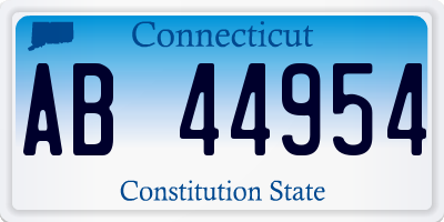 CT license plate AB44954