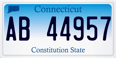 CT license plate AB44957