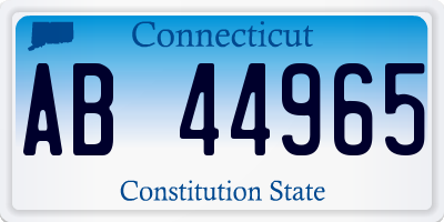 CT license plate AB44965