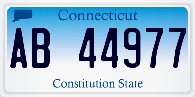 CT license plate AB44977