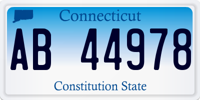 CT license plate AB44978