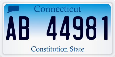 CT license plate AB44981
