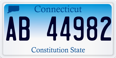 CT license plate AB44982