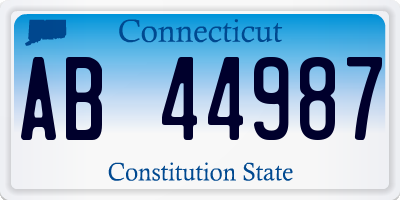 CT license plate AB44987