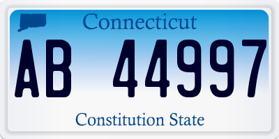 CT license plate AB44997