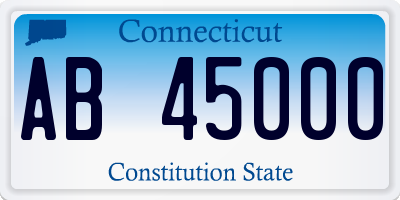 CT license plate AB45000