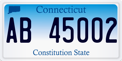 CT license plate AB45002