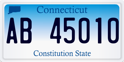 CT license plate AB45010