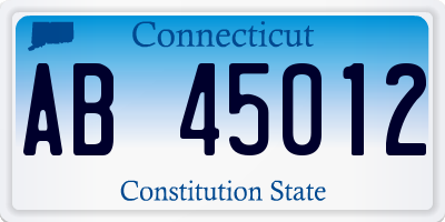 CT license plate AB45012