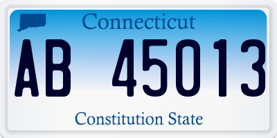 CT license plate AB45013