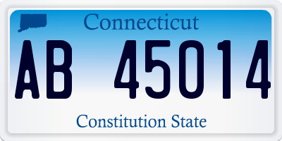 CT license plate AB45014