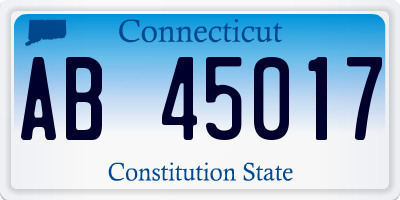 CT license plate AB45017