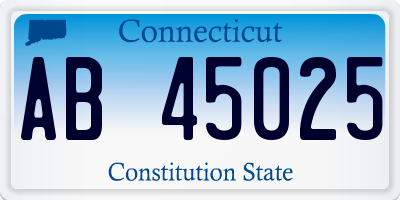 CT license plate AB45025