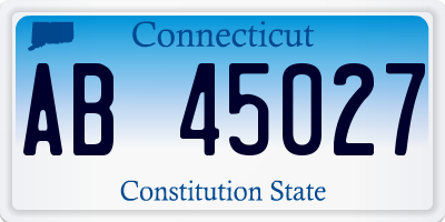 CT license plate AB45027