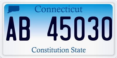 CT license plate AB45030