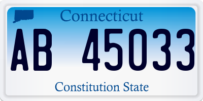 CT license plate AB45033