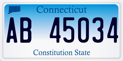CT license plate AB45034