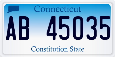 CT license plate AB45035