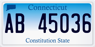 CT license plate AB45036