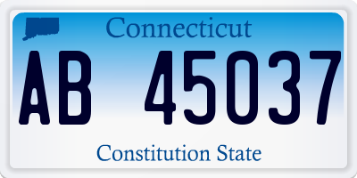 CT license plate AB45037