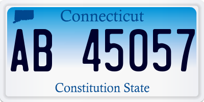 CT license plate AB45057