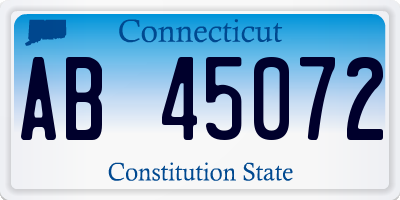 CT license plate AB45072