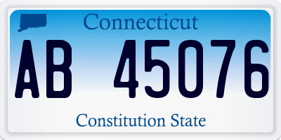 CT license plate AB45076