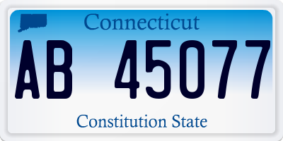 CT license plate AB45077